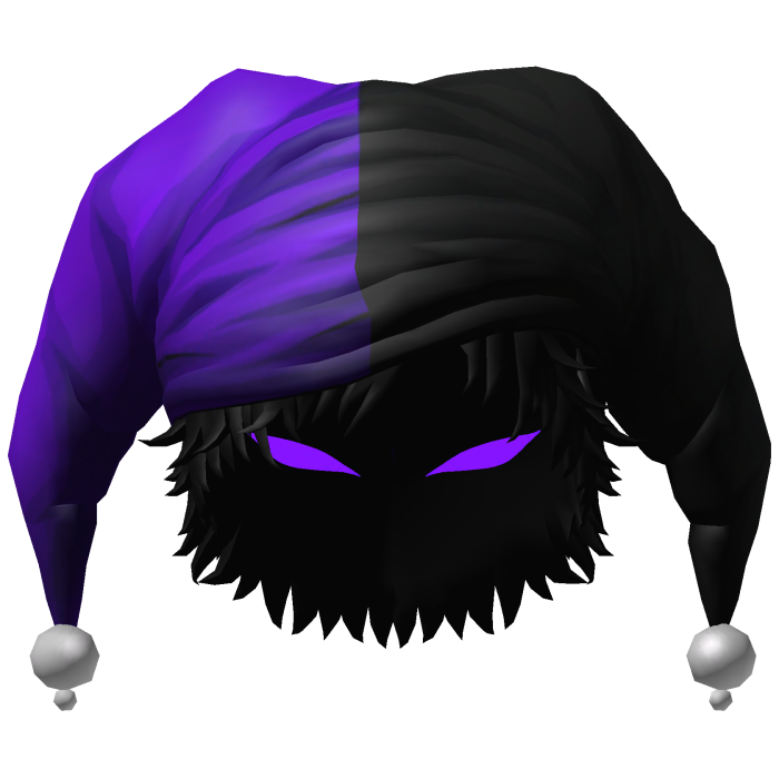 Black&Purple Jester Hat w/ Glowing Eyes