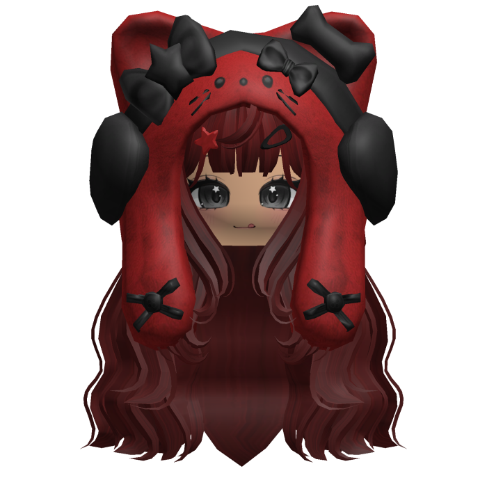 Red Cute Cozy Kitty Hood Hair