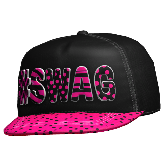 Hot Pink Polkadot " Swag " Y2K Cap