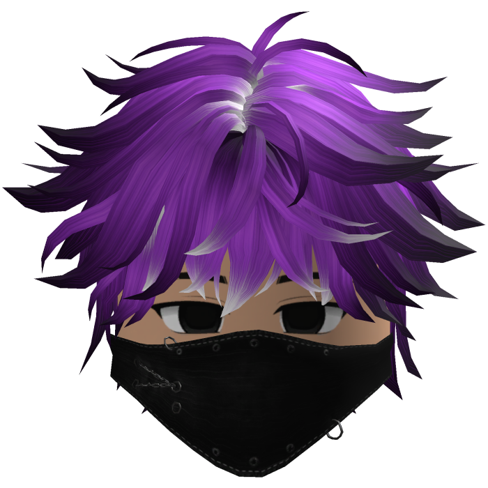 Cute Emo Boy Mask Black Y2K emo ( purple )