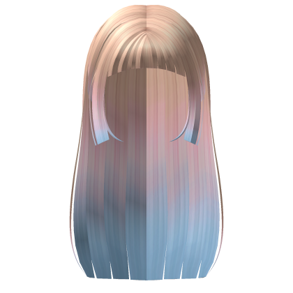 Popular Straight Long Hime Cut in Cotton Candy