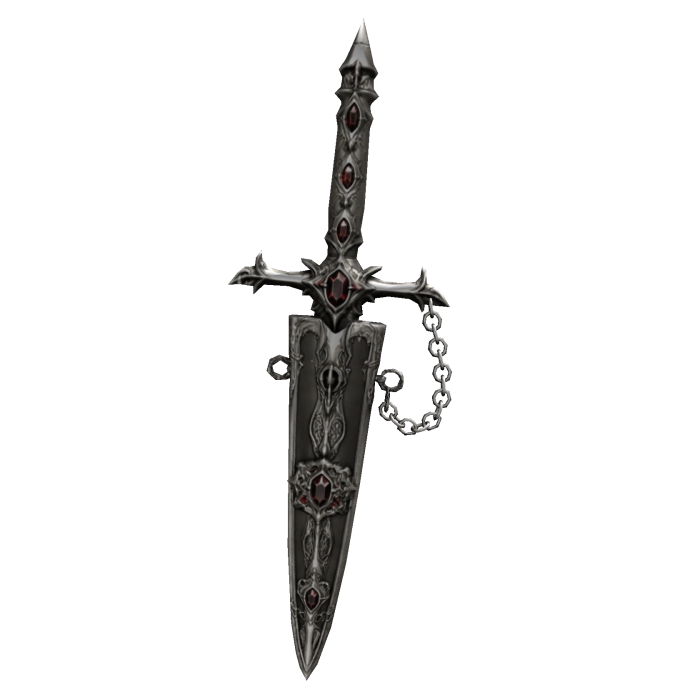 Ruby Gothic Vampire Dagger (Silver)