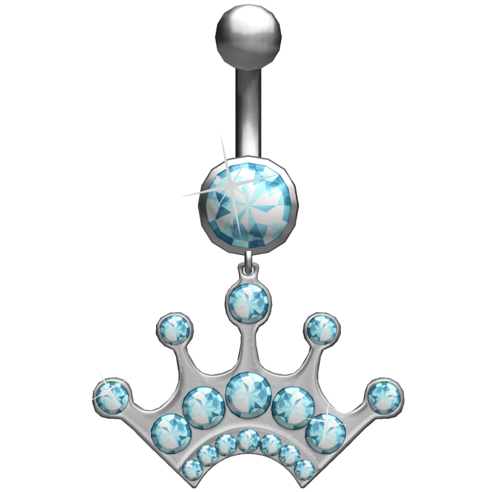 Oversized Princess Tiara Blue Belly Ring Piercing 