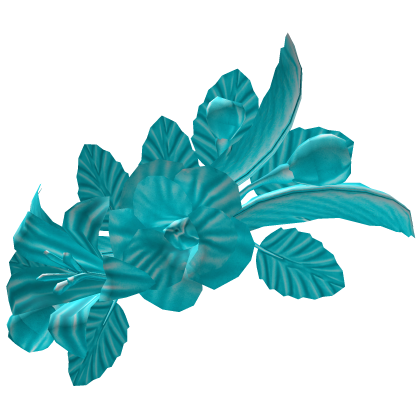 Cyan Blue Floral Feather Headpiece 