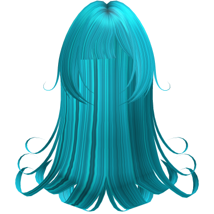Gothic Long Cyan Swirly Hair