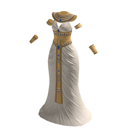 White & gold Ancient Egypt cleopatra dress | Roblox Item - Rolimon's