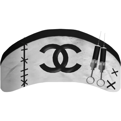 CC stitched syringe nurse hat in white