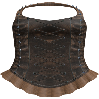 Gothic Spiked Lace-Up Corset Top (Aged Brown)   