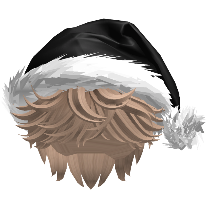 Messy Fluffy BRown Light Hair a Santa Hat Y2k