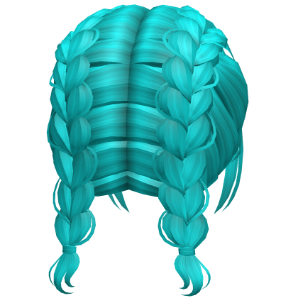 Cute Short Dutch Preppy Messy Braids in Aqua Teal Roblox item
