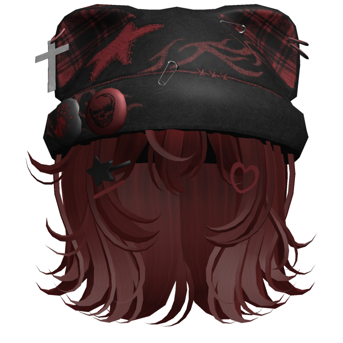 Red Streetwear Y2K Beanie Girl Hair