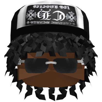 Chrome Fitted w/ Curly Afro & Shades  Roblox item