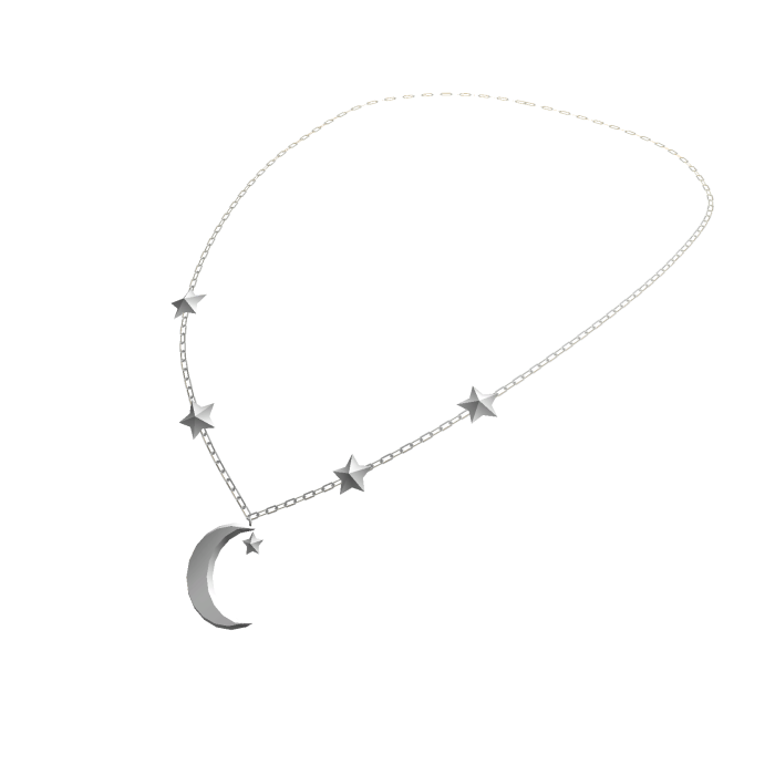 Moon and Star Necklace - Silver