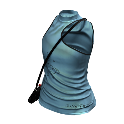 Y2K Asymmetric Top W/ Purse(Blue)