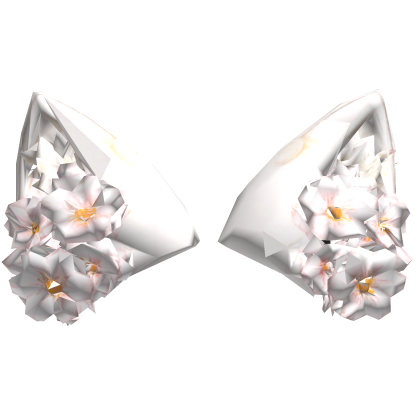 White Flower Fox Ears Roblox item