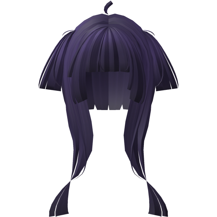 straight blunt short pigtails in dark purple