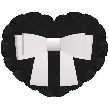 dolly lace heart bow hair clip in black and pink Roblox item