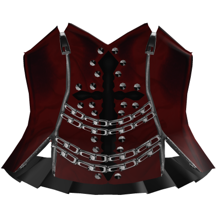 emo zipper cross corset 3.0 - red Roblox item