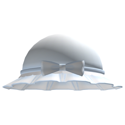 cutesy ruffled hat with bow in blue