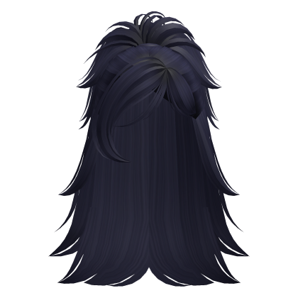 Messy Emo Y2K Scene Ponytail Hair (Dark Blue) Roblox item