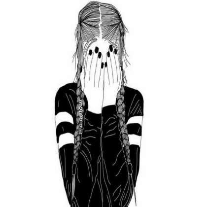 Black and White Girl Sketch Roblox decal