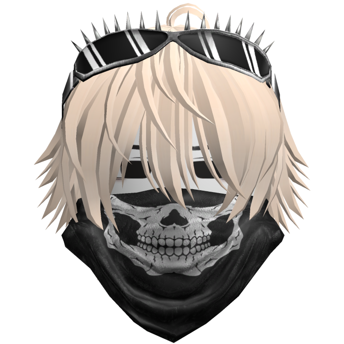 Emo Vkei Skull Bandana Hair Beige