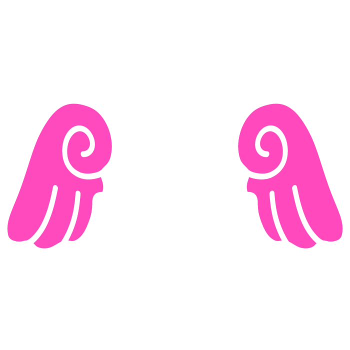 ♡ Cute Chibi Sticker Angel Wings in Hot Pink