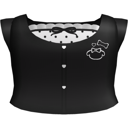 ♡: Cutesy Black Puppy Shirt W White Under Shirt