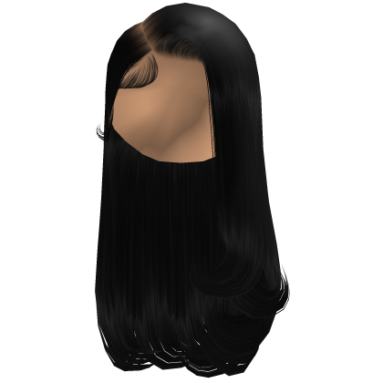 Deep Side Part Curled up Ends [Black]