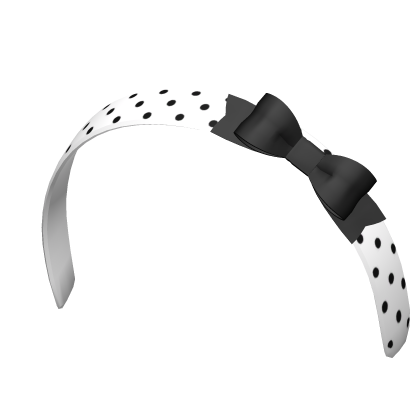 ♡ : cute white polka dot headband with bow ♬