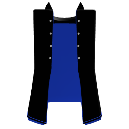 💙⚡ Electric Black Coat - Night Blue [Long]