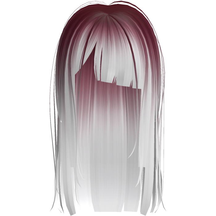 Red White Long Messy Goth Short Bangs Horror Hair