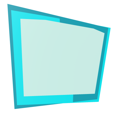 Cyan digital blocky bunny tail