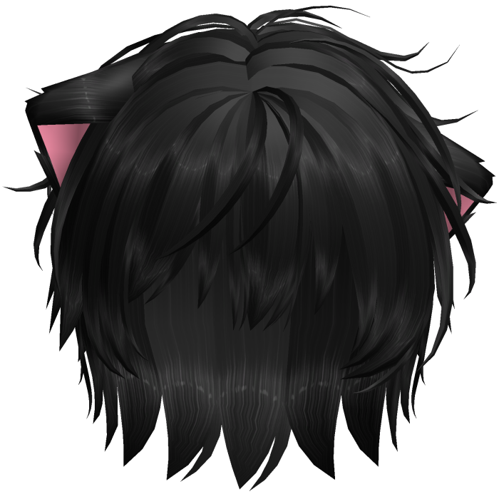 Catboy Anime Cat Ear Halloween Hair in Shiny Black