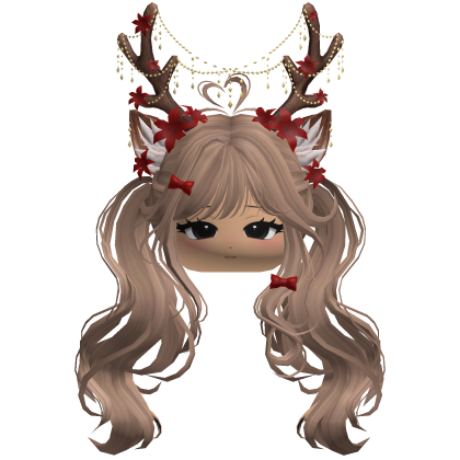 Ethereal Christmas Fairy Fawn Pigtails w/ Antlers