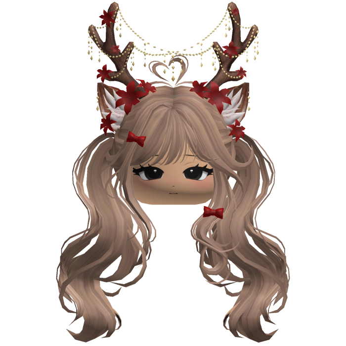 Ethereal Christmas Fairy Fawn Pigtails w/ Antlers