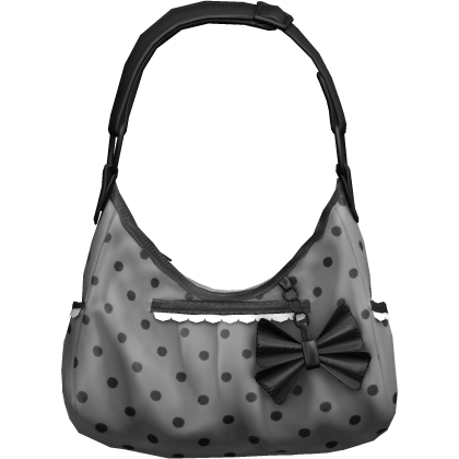 Gray Coquette Polka Dot Bow Shoulder Bag