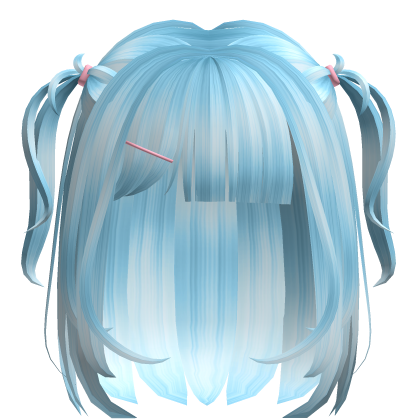 ♡ Kawaii cyan short mini twintails Roblox item