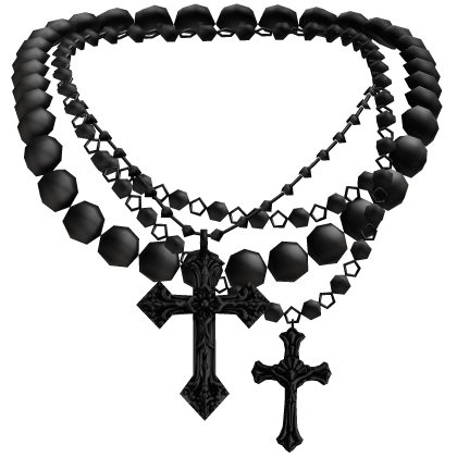 Goth Pearl Layered Jesus Cross Necklace