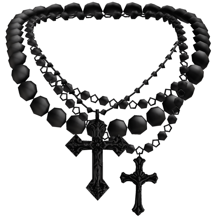 Goth Pearl Layered Jesus Cross Necklace