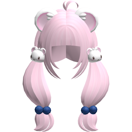♡ : kawaii pink fluffy bijou pigtails
