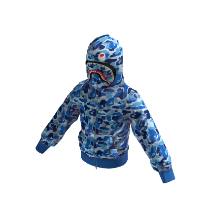 BLUE BAPE SHARK FACE FULLY ZIPPED HOODIE thumbnail