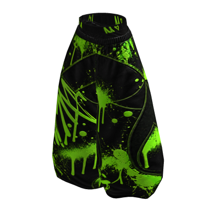 Neon Toxic Tribal Baggy Jeans 💚🔥