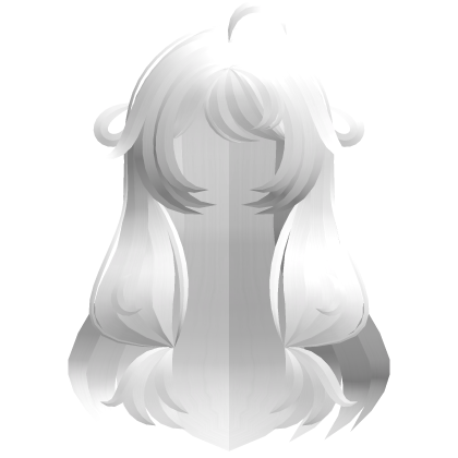 white adorable poofy long moe hair