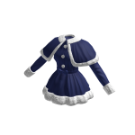 ♾️ Blue & white winter cape dress