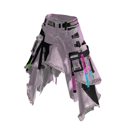 Pink Y3K Y2K Holographic Tech Skirt [PBR]