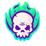 Flaming skulls.