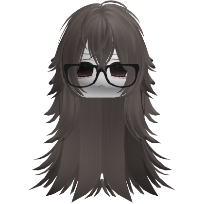 Vkei Moe Brown Messy Long Hair /w Glasses