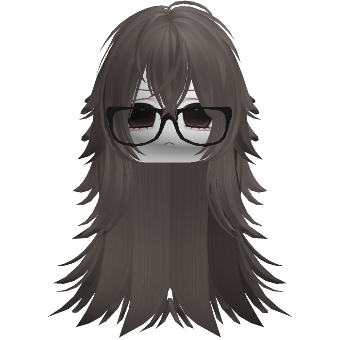 Vkei Moe Brown Messy Long Hair /w Glasses