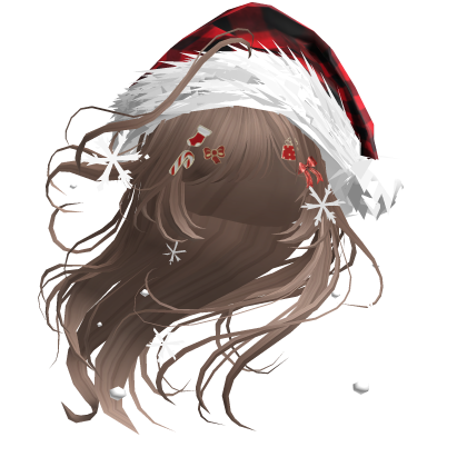 Lush Windy Hair w/Santa Hat (Milktea)
